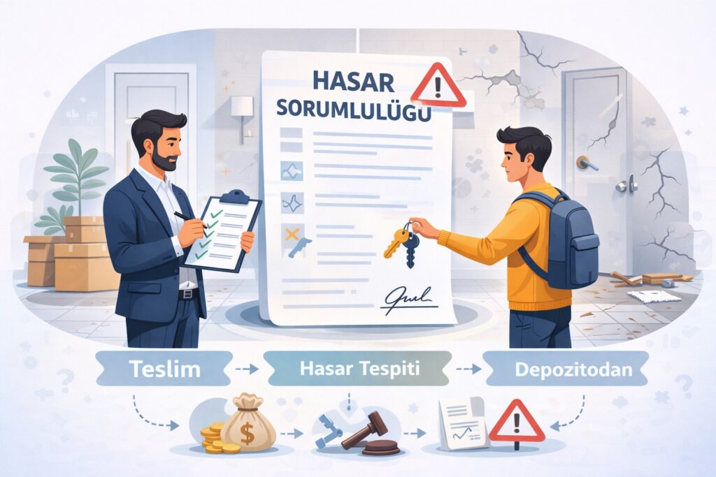 kiracı evi hasarlı teslim ederse ne olur